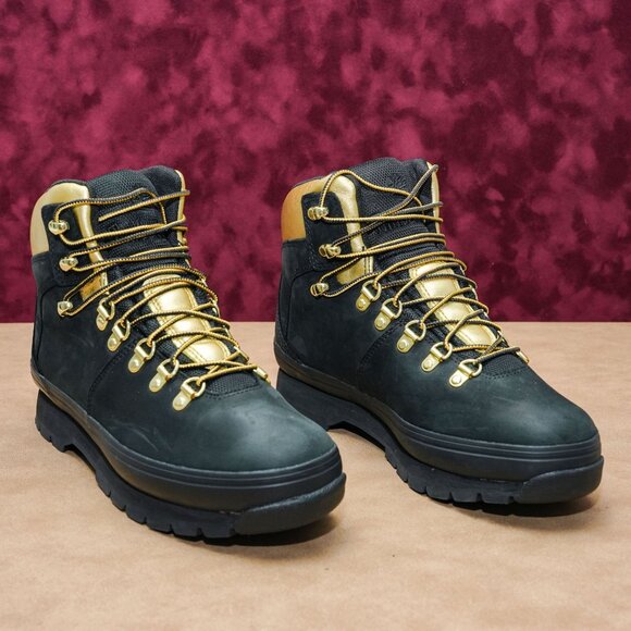Timberland Women Uero Hiker Nubuck Gold Stompers Lace-up Combat Boots sz 9 - Picture 1 of 5